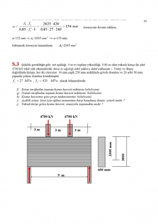 Betonarme - 1  Yıliçi Sınav Soruları