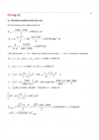 Betonarme - 1  Yıliçi Sınav Soruları