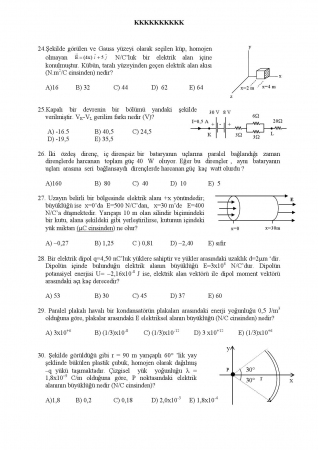 Fizik - 2 Arasınav Soruları