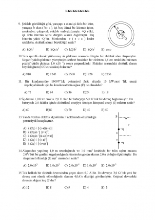 Fizik - 2 Arasınav Soruları
