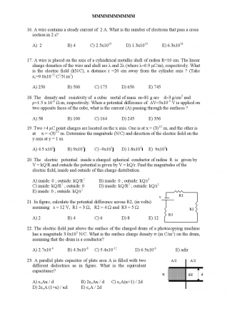 Physics - 2 Spring Semester Midterm - 1 Questions