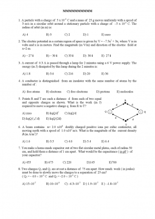 Physics - 2 Spring Semester Midterm - 1 Questions