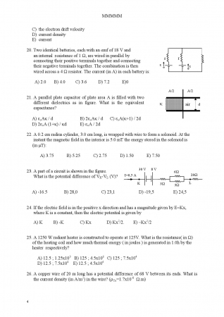 Physics - 2 Summer Semester Final Exam Questions