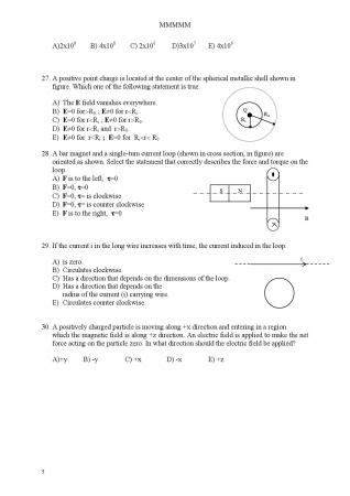 Physics - 2 Summer Semester Final Exam Questions