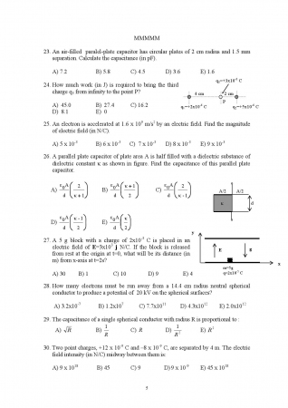 Physics - 2 Spring Semester Midterm - 1 Questions