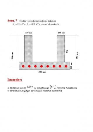 Betonarme - 1 Örnek Çalışma Soruları