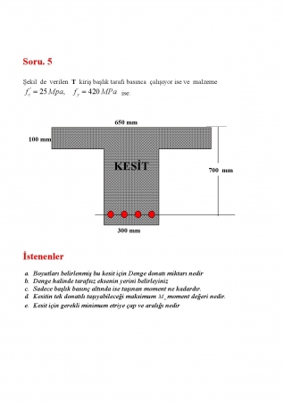 Betonarme - 1 Örnek Çalışma Soruları