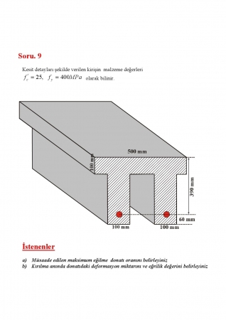 Betonarme - 1 Örnek Çalışma Soruları