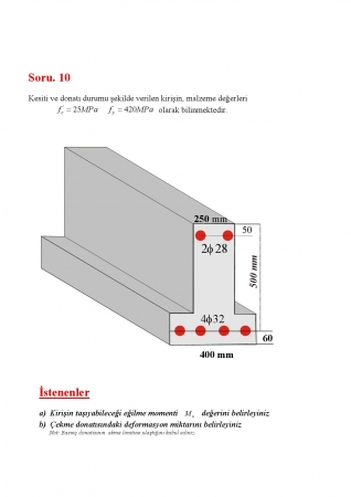 Betonarme - 1 Örnek Çalışma Soruları