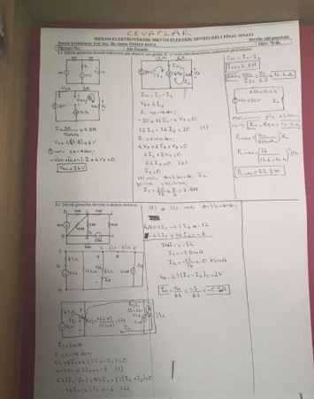 Elektroteknik Dersi Final Soruları (Elektrik Devreleri -1)