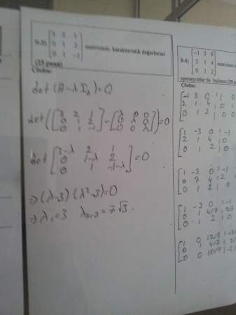 Lineer Cebir Bütünleme Soruları ve Çözümleri 