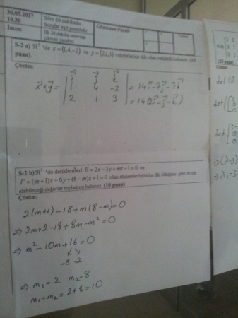 Lineer Cebir Bütünleme Soruları ve Çözümleri 
