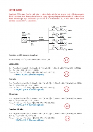 Elektrik Tesisleri ve Uygulamaları Vize Soruları ve Cevapları