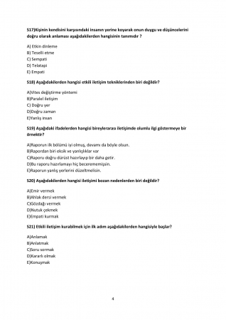 Etkili İletişim Dersi Final Soruları