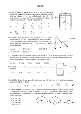 Fizik - 2 Arasınav - 2 Soruları