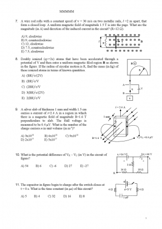 Physics - 2 Midterm - 2 Questions