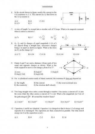 Physics - 2 Final Exam Questions