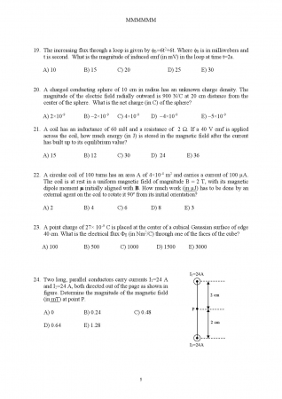 Physics - 2 Final Exam Questions