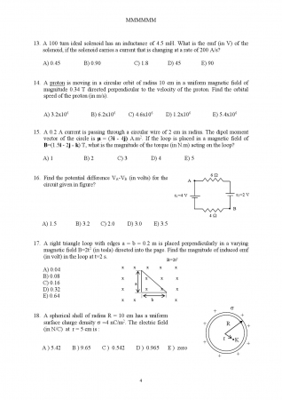 Physics - 2 Final Exam Questions