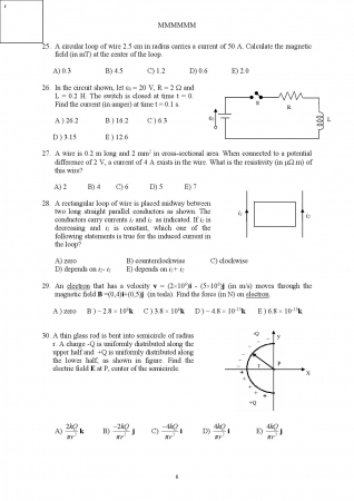 Physics - 2 Final Exam Questions