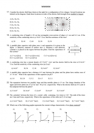 Physics - 2 Midterm - 1 Questions