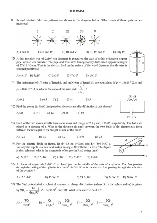 Physics - 2 Midterm - 1 Questions