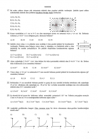 Fizik -2 Arasınav -1 Sınav Soruları
