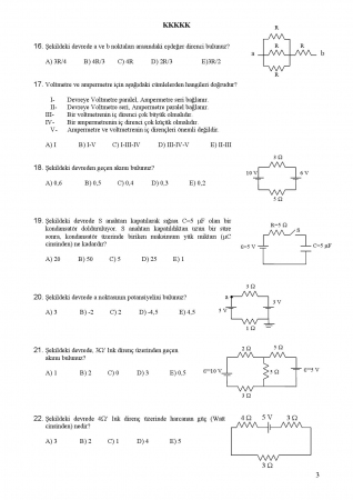 Fizik -2 Arasinav -2 Soruları