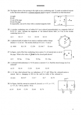 Physics - 2 Final Exam Questions