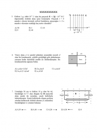 Fizik -2 Genel Sınav Soruları