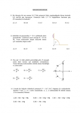 Fizik -2 Genel Sınav Soruları