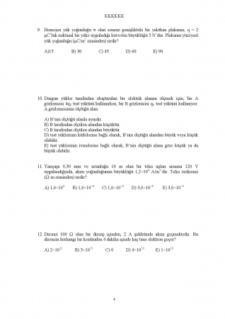 Fizik -2 Arasınav Soruları