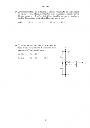 Fizik -2 Arasınav Soruları