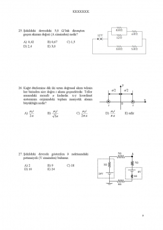 Fizik -2 Arasınav-2 Soruları