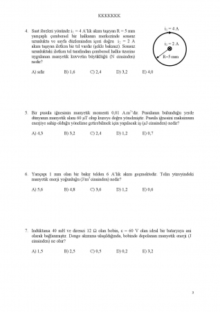 Fizik -2 Arasınav-2 Soruları