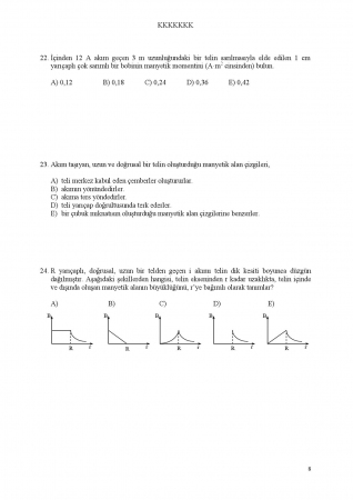 Fizik -2 Arasınav-2 Soruları