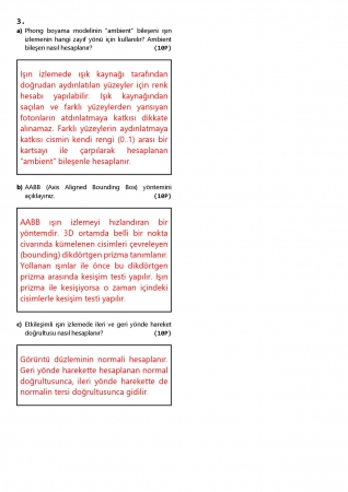 Bilgisayar Grafikleri -1 Vize Soruları ve Cevapları