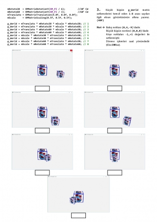 Bilgisayar Grafikleri -1 Bütünleme Soruları ve Cevapları