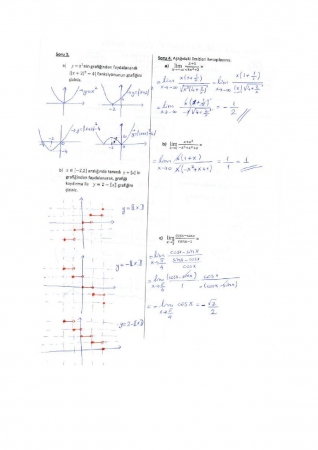 Matematik -1 Arasınav Soruları ve Cevapları