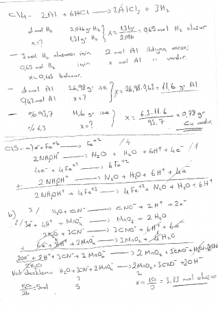 Genel Kimya Dersi Vize Soruları ve Cevapları