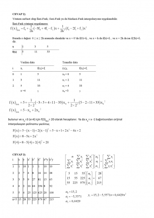 Sayısal Çözümleme Dersi Final Soruları ve Cevapları