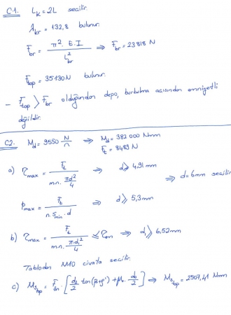 Makina Elemanları -1 Vize Sınav Soruları ve Cevapları