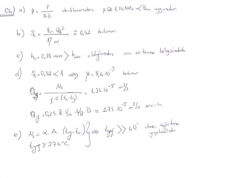 Makina Elemanları -2 Vize Sınav Soruları ve Cevapları