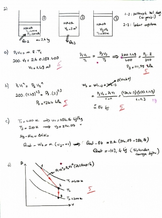 Termodinamik Vize Soruları ve Cevapları
