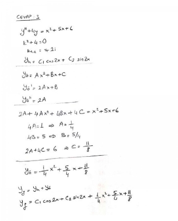 Mühendislik Matematiği -1 Vize Soruları ve Cevapları
