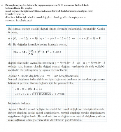 Mühendislik İstatistiği Final Soruları ve Cevapları