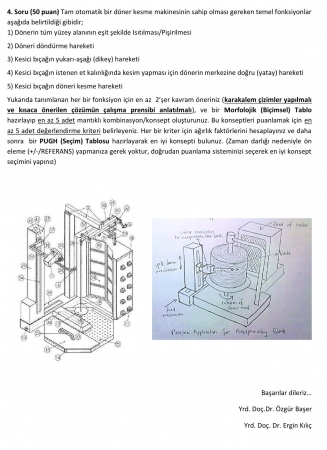 Mühendislik Tasarımı Vize Soruları ve Cevapları