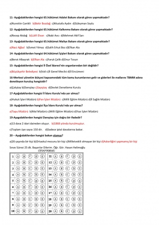 Kamu Özel Kesim ve Yapı İlişkileri Vize Soruları ve Cevapları