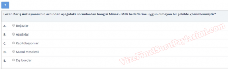 Atatürk İlkeleri ve İnkılap Tarihi Vize Soruları -  Yaz Okulu