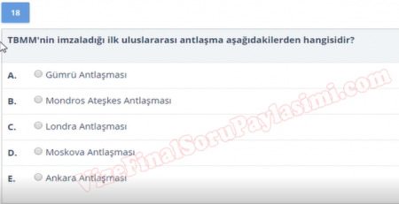 Atatürk İlkeleri ve İnkılap Tarihi Vize Soruları -  Yaz Okulu